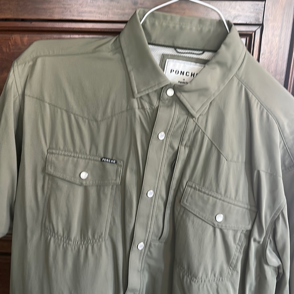 Poncho Outdoors Western Pearl Snap Shirt Short Sleeve Medium Regular Fit